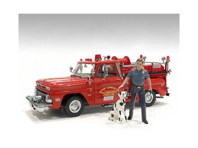American Diorama ''Firefighters'' Fire Dog Training Figures For 1/18 76320