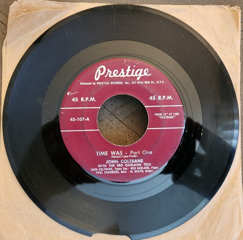 45 Single: John Coltrane - Time Was single Prestige 1957 CHIPPED - Picture 3 of 7