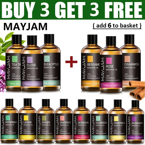 MAYJAM 3.38 Fl Oz Essential Oils - 100% Pure and Natural - Therapeutic Grade Oil