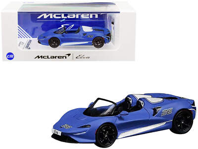 McLaren Elva Convertible #26 Matt Blue with White Stripes and Extra Wheels 1/64