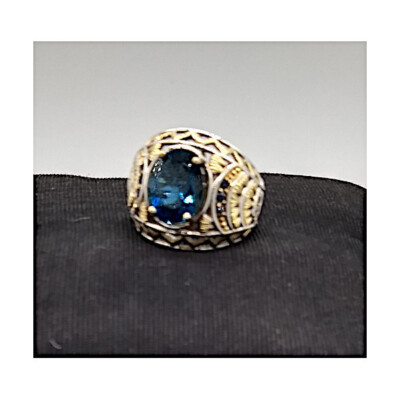 London Blautopas Herren Ring - Michael Valitutti