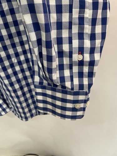 Tommy Hilfiger Shirt Mens White/ Blue Plaid Regular Fit Size 161/2 , 34-35 - Picture 3 of 6