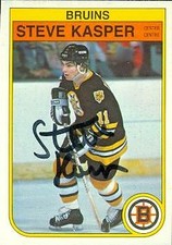 Steve Kasper autographed Hockey Card (Boston Bruins) 1982 O-Pee-Chee #12