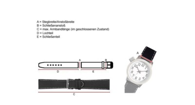 Minott Uhrenarmband Leder glatt dunkelgrau Verlauf Dornschließe
