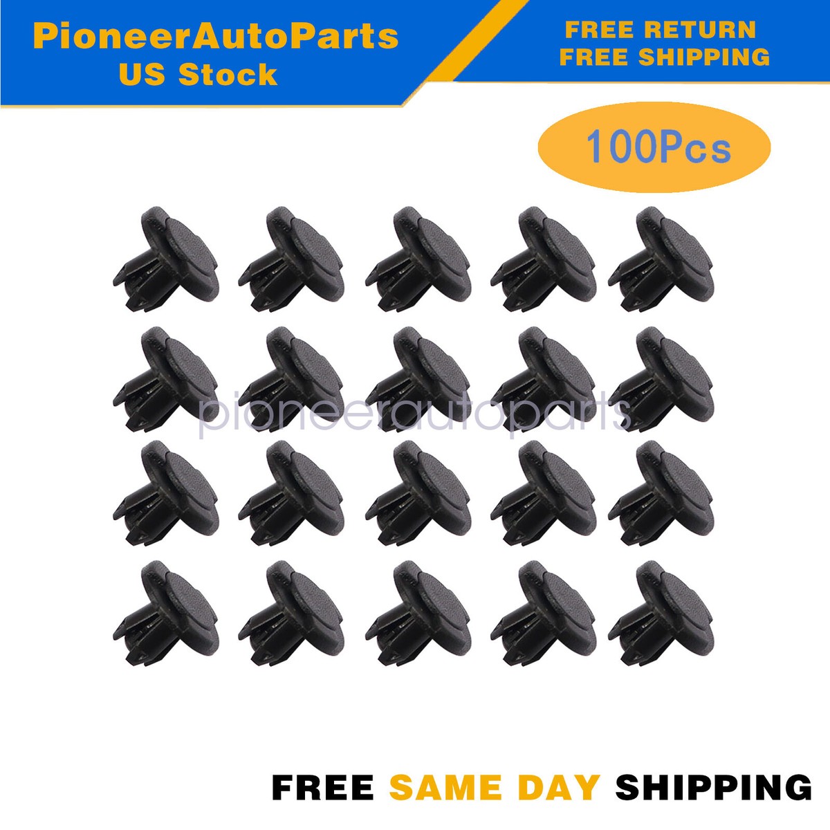 20-Pack 8mm Splash Shield Push Clip Retainers For Infiniti & Nissan – Black Beautycom - View #3