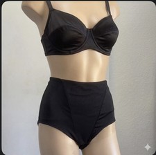 High Waisted Tummy Control Briefs Black Vintage Style Shapewear XL Retro Styled