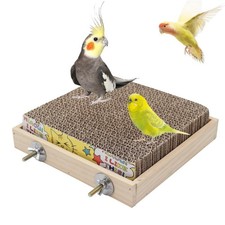 Bird Perch Stand Platform with Cardboard Toys, Parrot Chewing Toys, Parakeets...