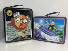 Vintage Lunch Boxes Chuck E. Cheese’s Surfer & Einstein Bros Bagels Cowboy 