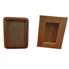 2 Unique Wood Photo Frames Picture Country Cottage Farmhouse Log 5 X 7