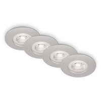 LED Einbauleuchten Einbaulampen Badlampen 4Er Set 4,9W IP44 Ø9Cm Chrom Briloner