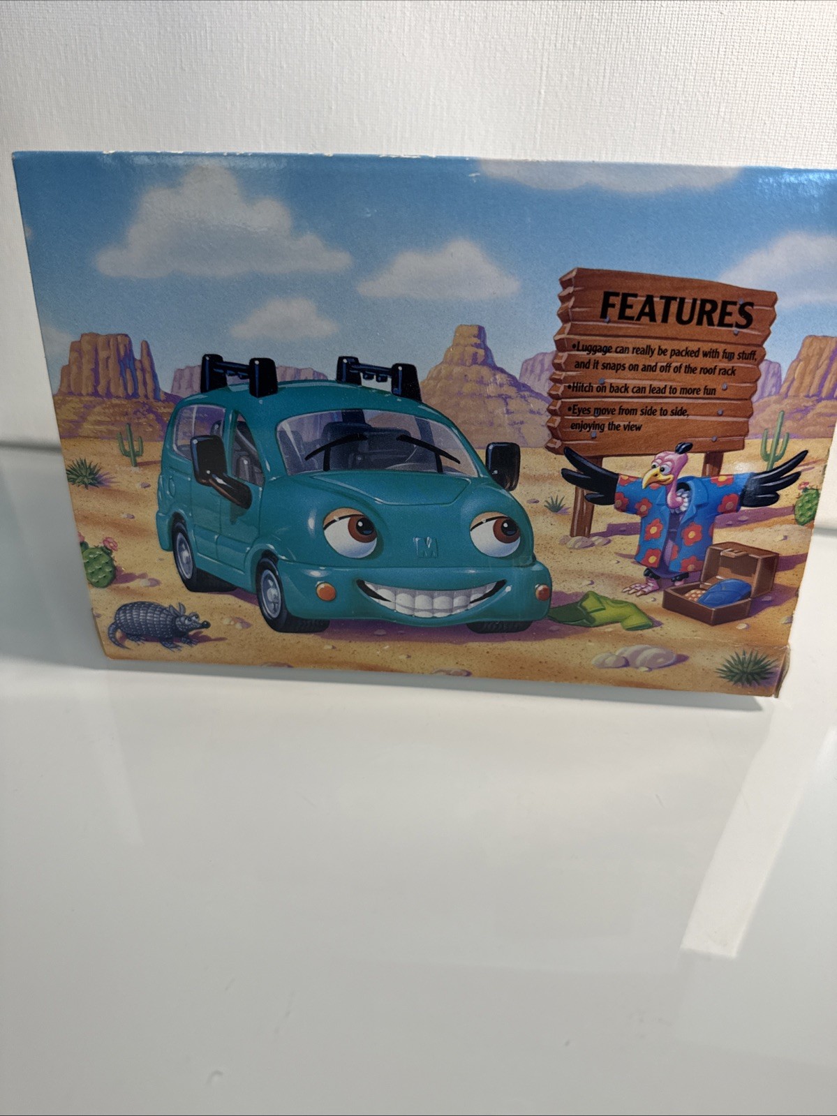 The Chevron Cars 2006 Maria Minivan Toy In Package Paper Punchouts Teal Travel