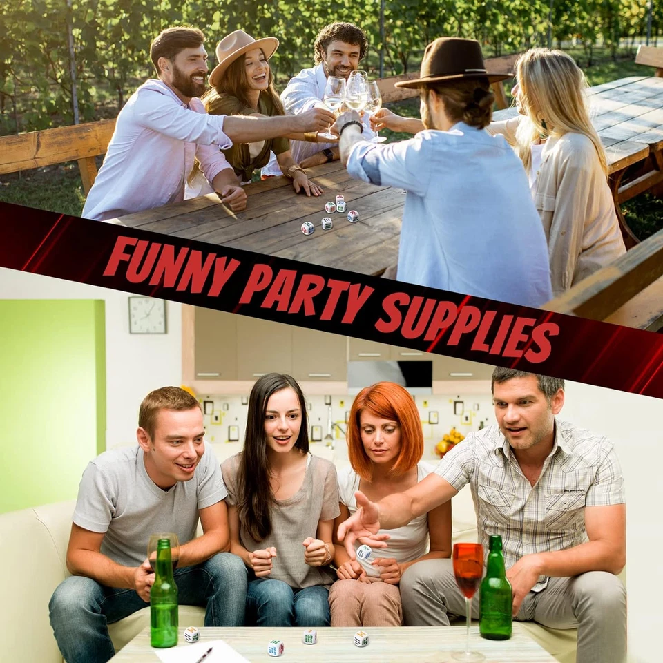 6 Piezas Fiesta Beber Bar Juego de Dados Resha Ruleta Juego de Beber Despedida de Soltera Par Foto 3 de 4