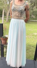 Prom Pageant Dress Gown, sz 7/8 woman  s Formal Tulle Embroidered Fairy Wedding