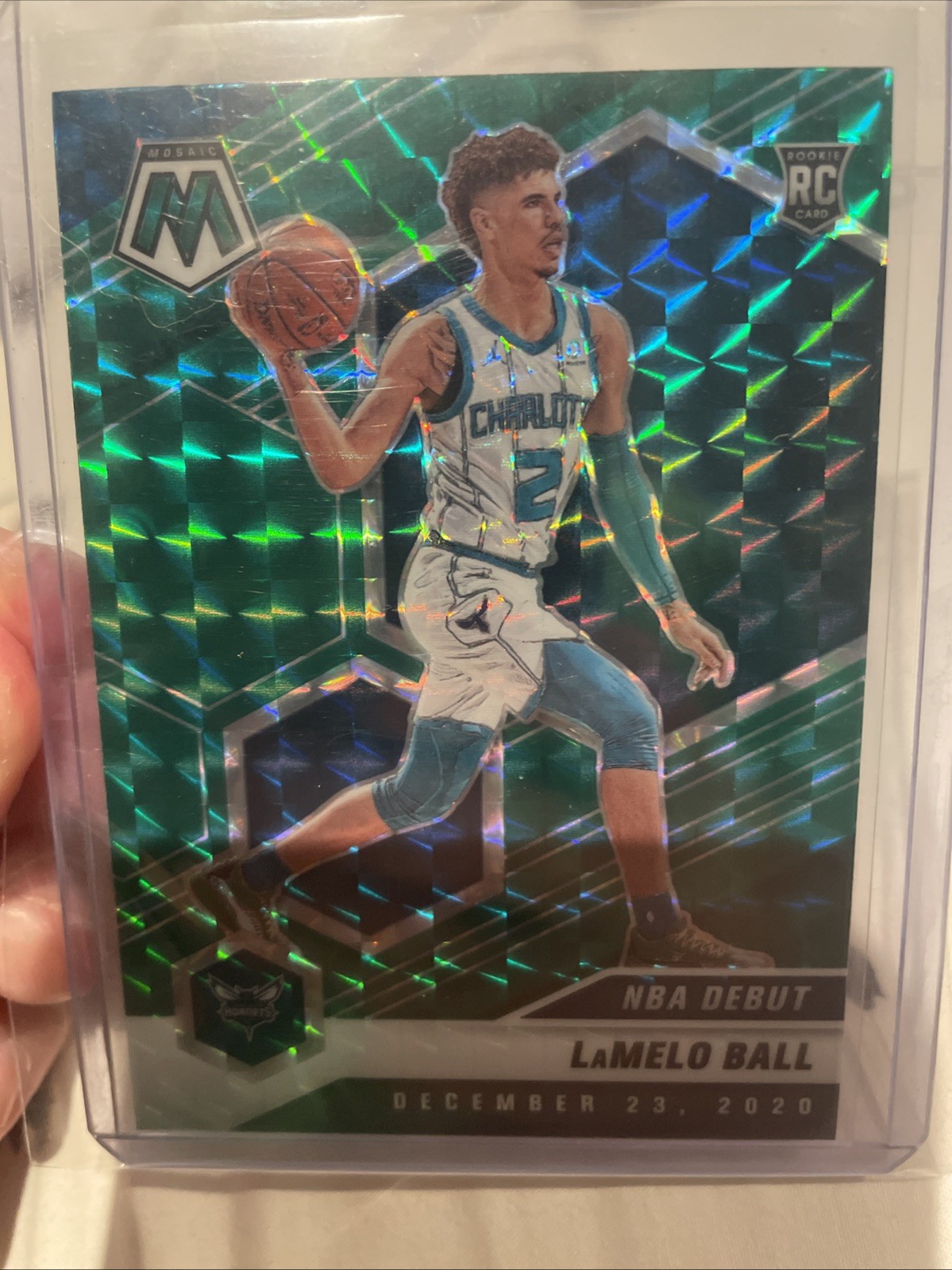 2020-21 Panini Mosaic - NBA Debut LaMelo Ball #262 Reactive Green Prizm (RC)