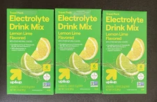 3 Pack Hydration with Electrolytes Drink Mix - Lemon Lime - Up&Up Exp: 2026