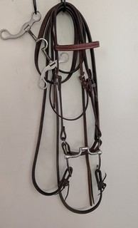 Western Bridle: headstall split reins w/ two correction bits. Ranch/Show/Trail.