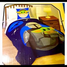 Star Wars Grogu Baby Yoda Pillow Oversized Bed Throw 2- Piece Set Bedding NWT