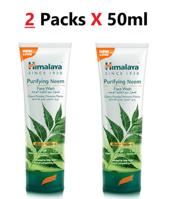 Himalaya Purifying Neem Face Wash-Acne & Pimple Control-Herbal Formula (2X50ml)