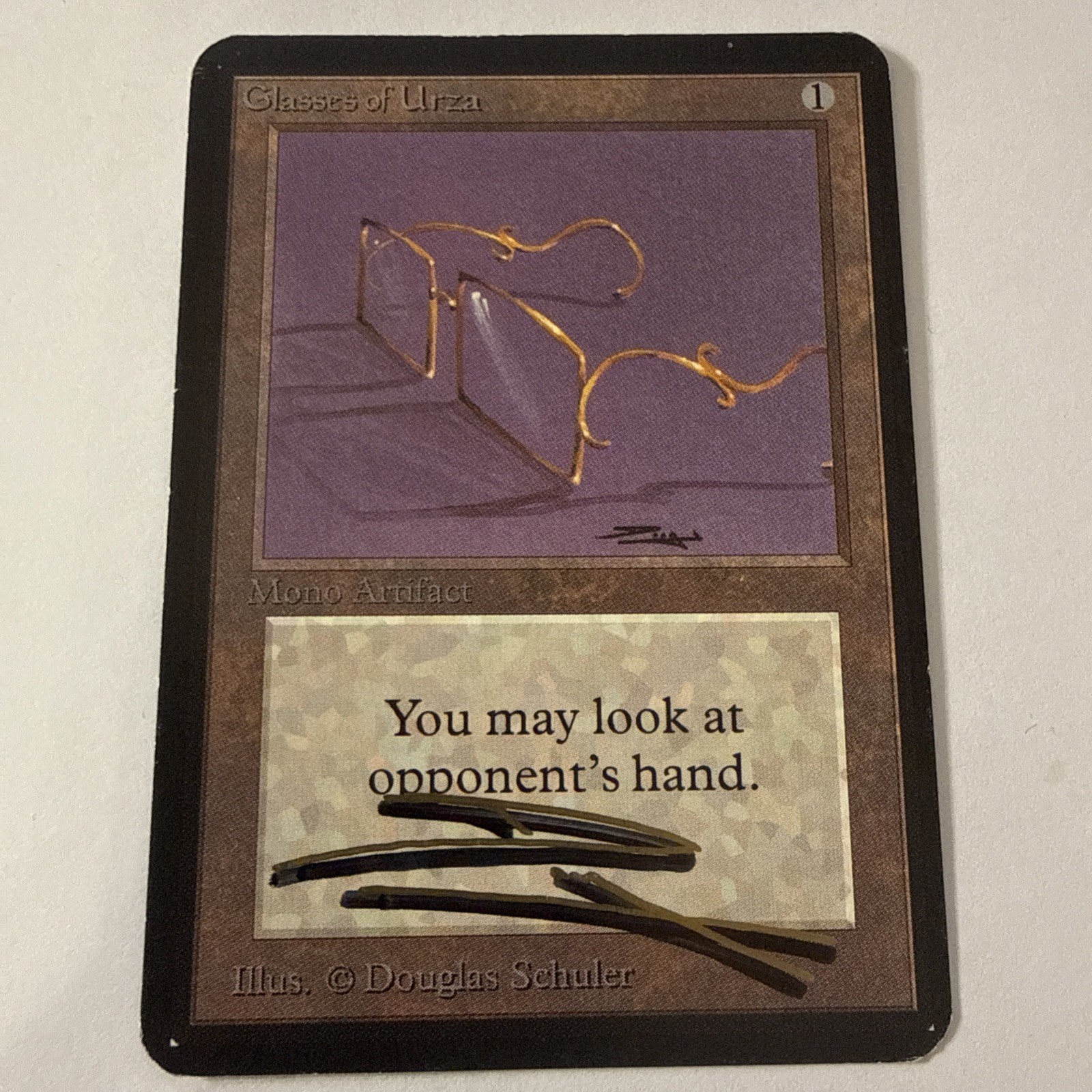 MTG : GLASSES OF URZA - Alpha - Shadow Signs By Artist Douglas Schuler - LP -