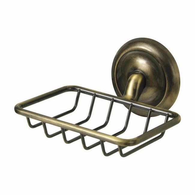 Shower Soap Dish Holder Shampoo Tray Retro Antique Brass