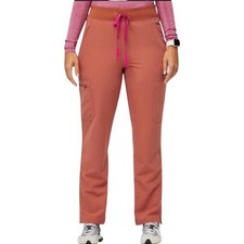 FIGS Yola High Waisted Scrub Pants Women's Small Terracotta Rare Limited Edition