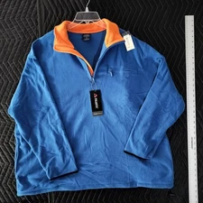 Daniel Cremieux blue and orange quarter-zip fleece