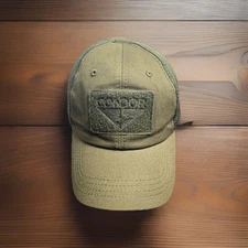 CONDOR Removable Patch Hook Tactical Gear Green Adjustable (Back Name Tag )cap