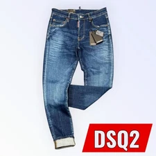 DSQ2 Men's Casual Slim Fit Stretchy Washed Blue Jeans Pants