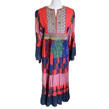 RARE AFGHAN VTG 1970s Kuchi Patchwork Dress Embroidered Boho Collector  s Piece