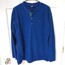 Patagonia Capilene Fleece Henley Pullover Mens Large Blue Made in USA