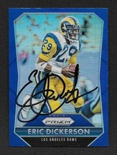 Eric Dickerson Autograph Auto 2015 Panini Prizm Blue Prizm Los Angeles Rams Card