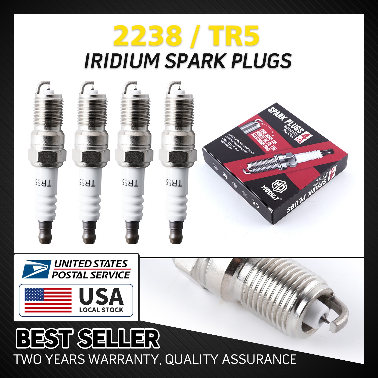4Pcs TR5 2238 For Iridium Spark Plug Fits For Mercruiser OMC Volvo MGT Genuine