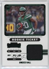 2022 Panini Contenders Rookie Ticket Swatches Breece Hall #RTS-BHA s1i