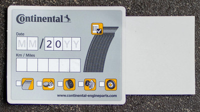1x Original Continental Keilrippen Riemen Wechsel-Serviceaufkleber Sticker