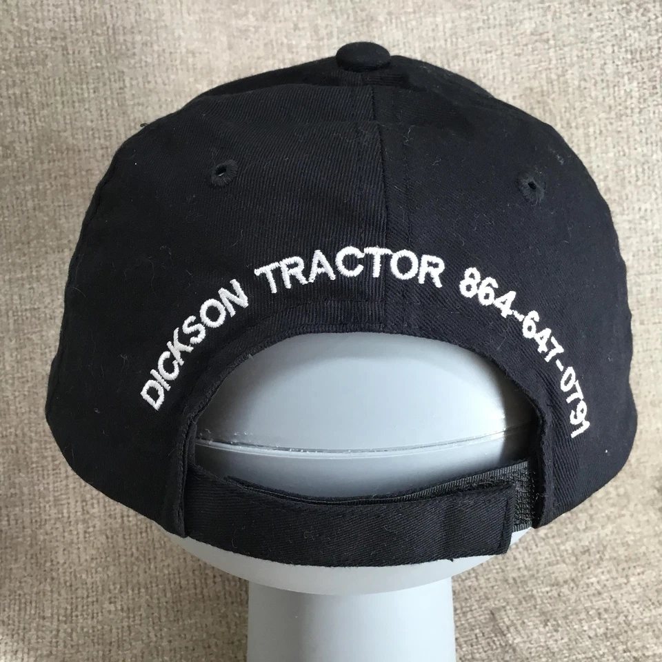 Boné Hustler chapéu alça traseira preto amarelo bordado trator Dickson promocional masculino - Imagem 3 de 4