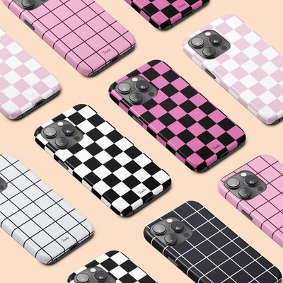 Personalisierte Handyhülle für iPhone 17 16 15 14 13 Pro Max Cover Kariert Gitter
