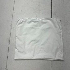 Solid White Strapless Elastic Basic Cropped Tube Top Shirt Women's Size XS NEW