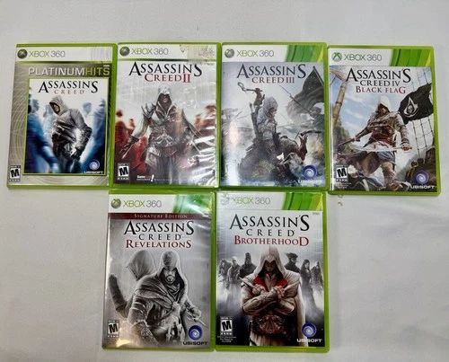Lot of 6 Assassin's Creed 1-4 Xbox 360 Games | Brotherhood, Revelations Tested