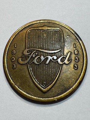 Ford 1933 30 Years Of Progress Brass Coin Token V8 World s Fair