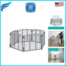 Versatile 6-Panel Baby Play Area - Indoor/Outdoor Safe Space in Cool Gray