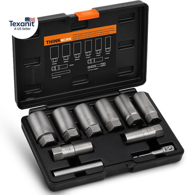 1/2 Inch Drive Lug Nut Extractor Set, Large Sizes, 10Pcs Wheel Lock Removal Kit,