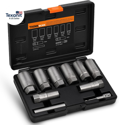 #ad #ad 1 2 Inch Drive Lug Nut Extractor Set Large Sizes 10Pcs Wheel Lock Removal Kit $69.14