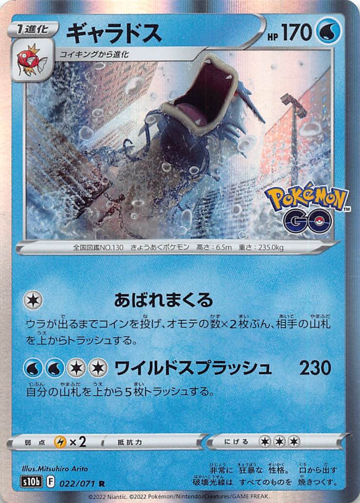 Gyarados Holo Rare S10b: Pokemon GO 022/071 NM