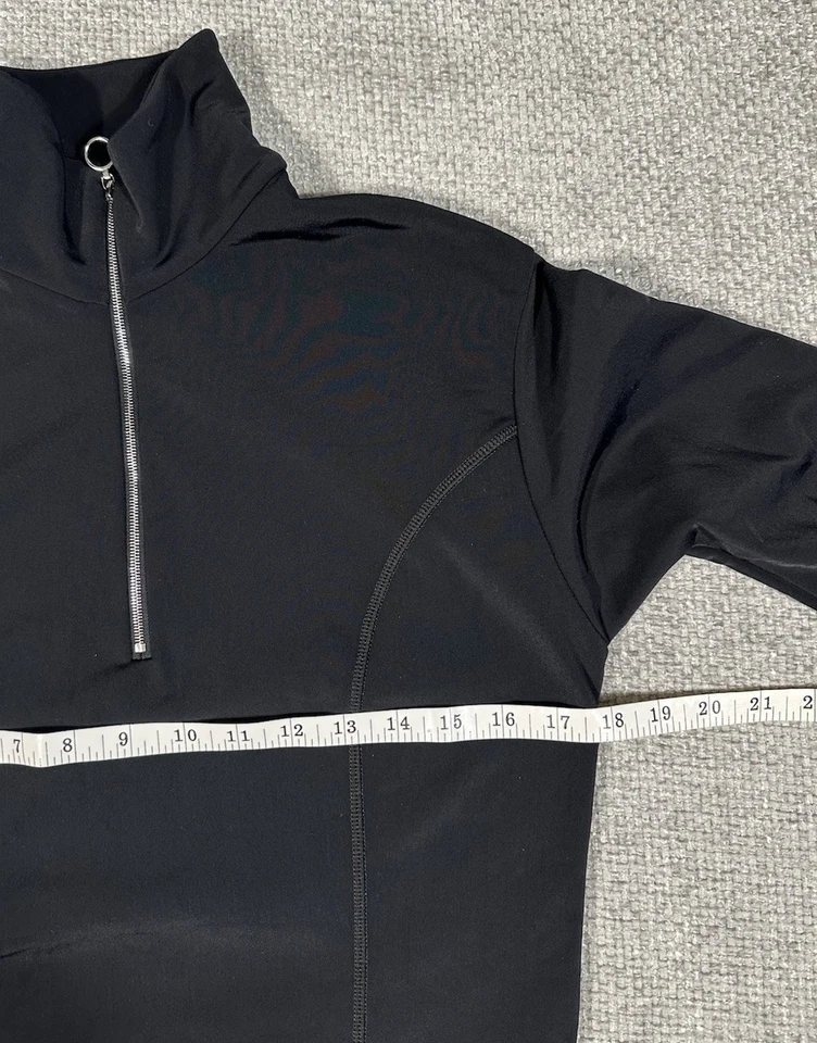 Top Nils Sportswear para mujer grande 1/4 cremallera pulóver negro forrado de lana esquí Foto 3 de 4