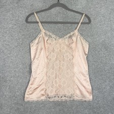 Satin Lace Camisole Womens M Blush Pink Coquette Y2K Romantic
