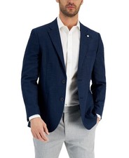 Nautica Mens Modern fit Sport Coat Blazer 38 R Navy Blue Solid Stretch