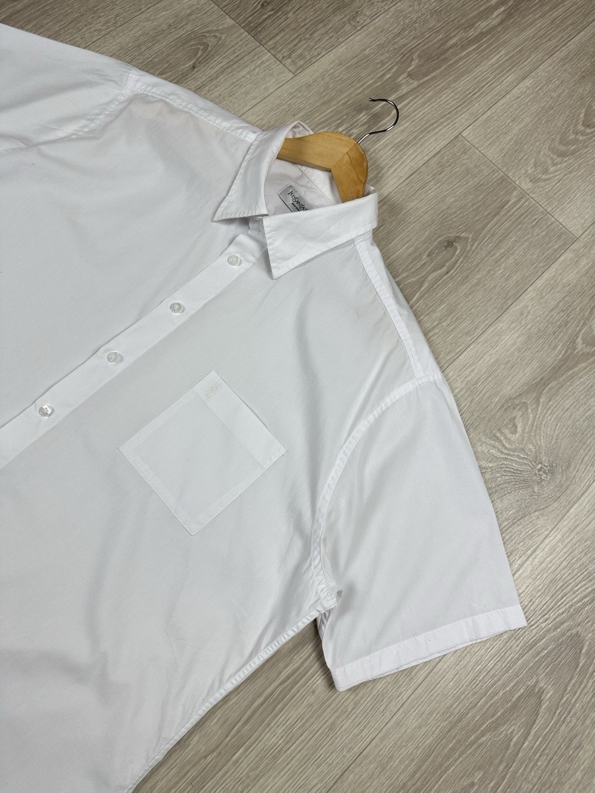 Camicia bianca Yves Saint Laurent YSL vintage manica corta con bottoni taglia XXL