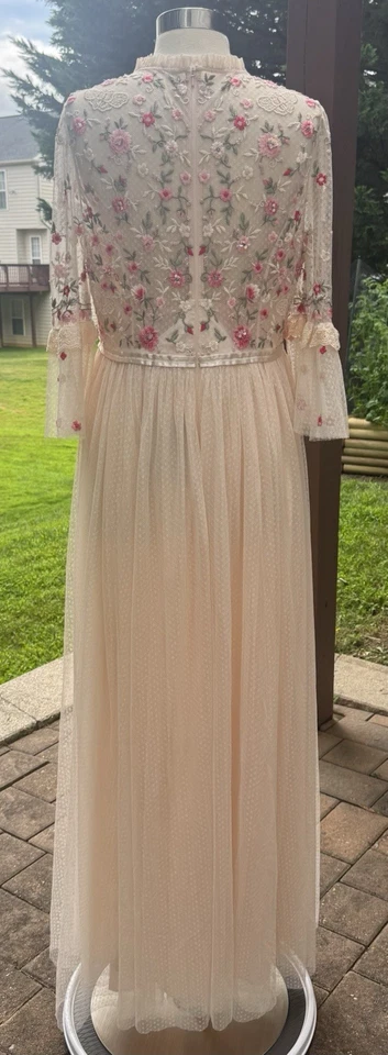 Nuevo Maxi Vestido Aguja e Hilo Mariposa Prado Talla 10 Foto 3 de 4