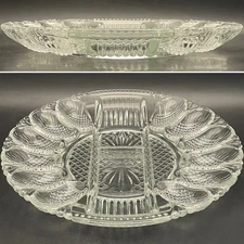 L.E. Smith Pineapple Deviled Egg Relish Snack Serving Plate c1970s USA 11"dia