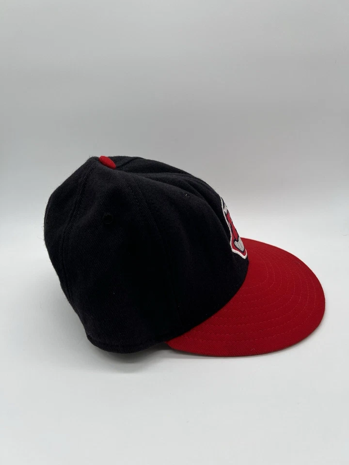 Vintage Cleveland Indians Hat New Era Size 6 3/4 Diamond Wool Fitted Made USA - Image 4 of 4